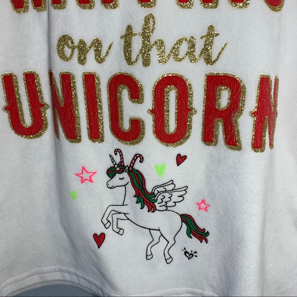 Justice Hooded Christmas Unicorn Pajama Set - Picture 5 of 15